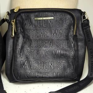 Steve Madden Embossed Black New Cross Body Bag Pocketbook